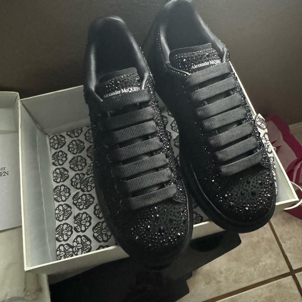 Black rhinestones Alexander McQueens